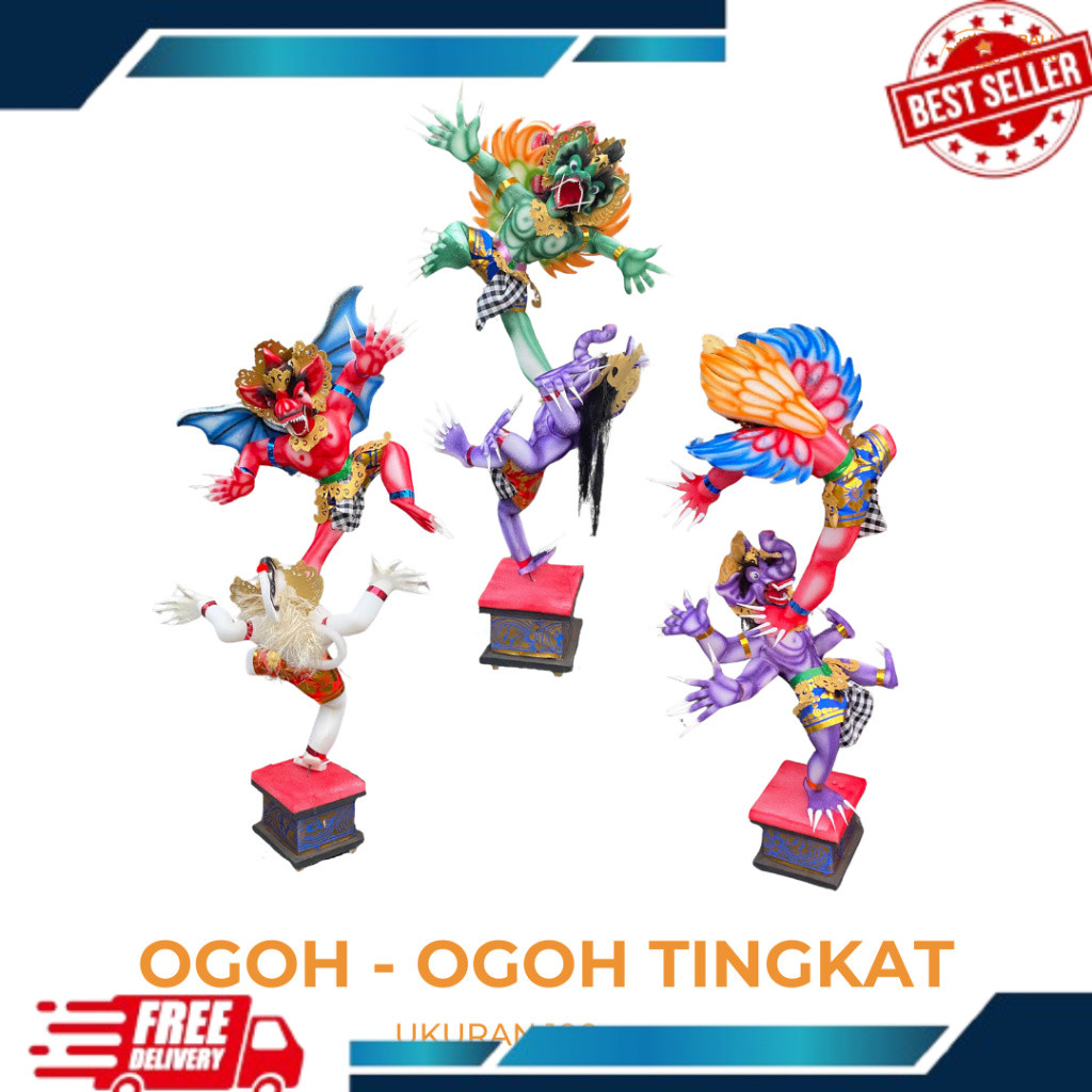Ogoh Ogoh Tumpuk 1 Meter - Ogoh Ogoh Spons - Pajangan Ogoh Ogoh - Miniatur Raksasa - Dekorasi Ogoh O