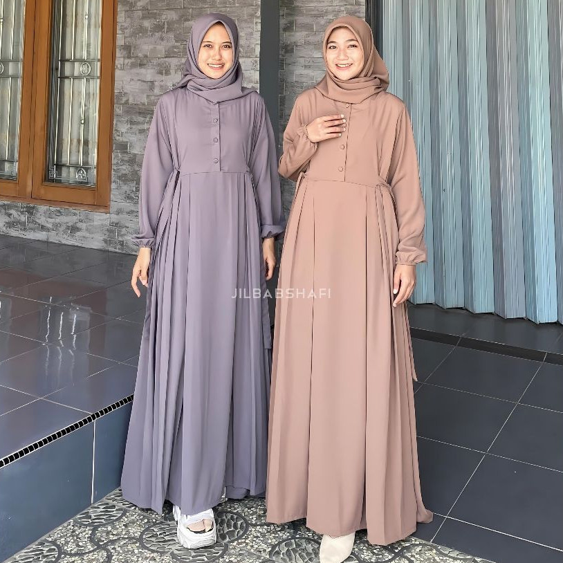 GAMIS TIARA | JILBABSHAFI TERBARU WOLFIS PREMIUM CRINKLE RAYON JUMBO