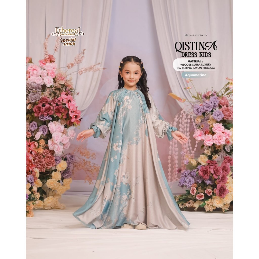 DRESS ANAK QISTINA DRESS LUXURY COLLECTION ETHEREAL RAYA SERIES - ALFASA DAILY