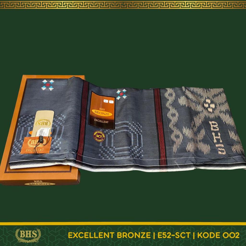 Sarung BHS Excellent SCT Bronze Sarung Tenun Grade C Motif E52 SCT Songket Crepe Timbul Bahan Mercer