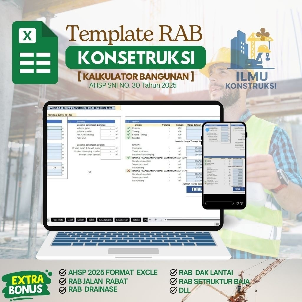 Aplikasi RAB Otomatis || Free  AHSP  2025 Format Exel