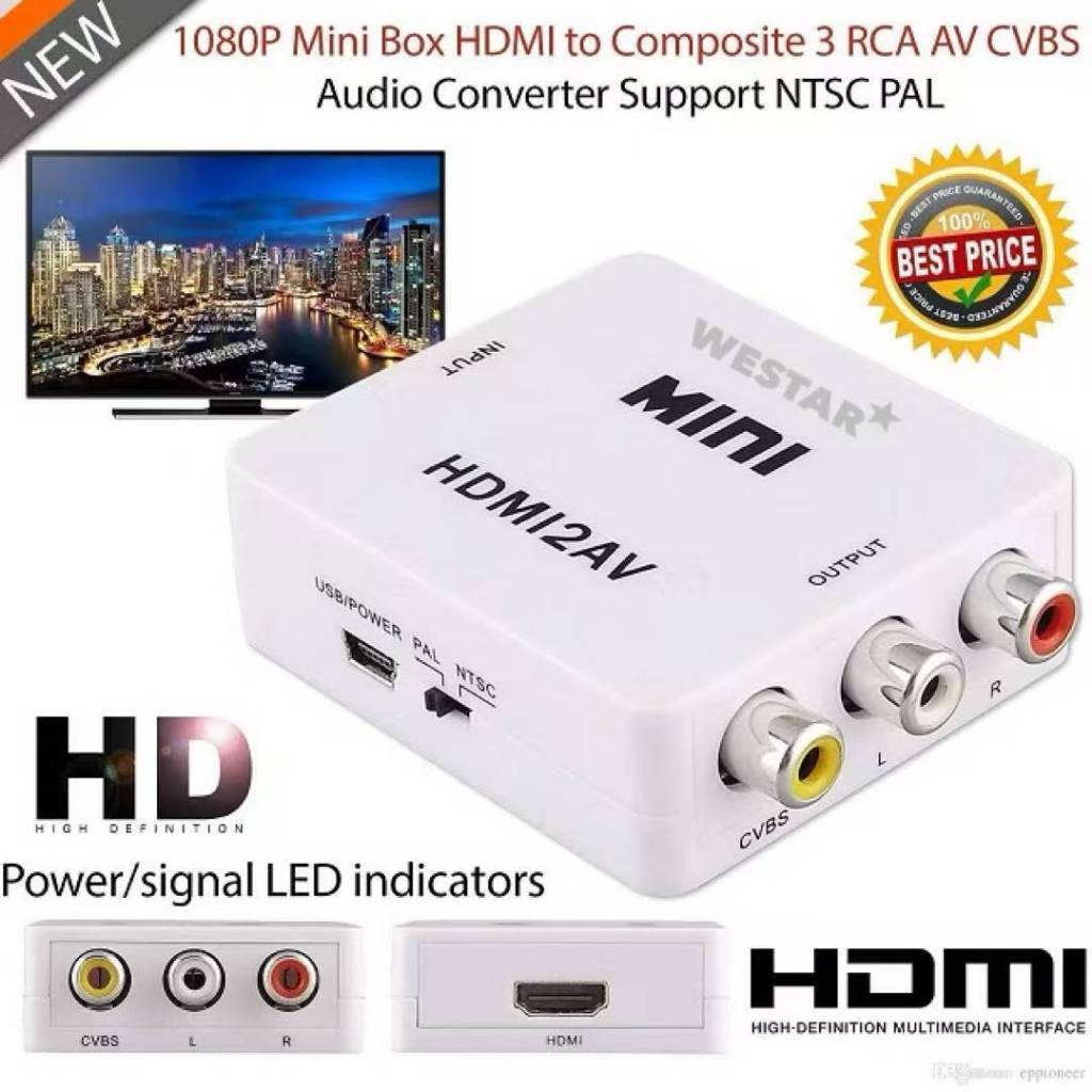 TERBARU Converter HDMI to AV RCA / HDMI to AV / HDMI to RCA