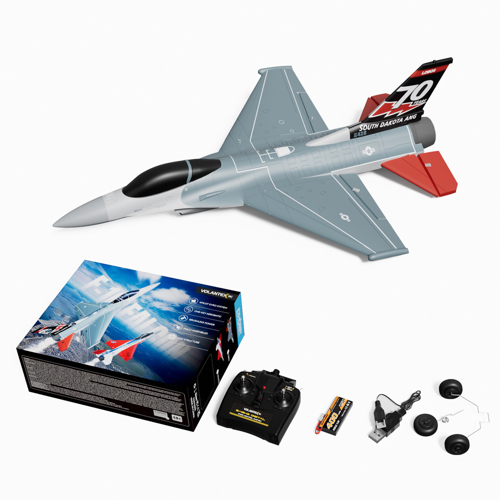VOLANTEXRC F16 Falco RC Plane One Key Aerobatic RTF Fighter With Xpilot Stabilization 2.4G 4 RTF Gli