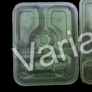 Kotak Bento Plastik Sekat 4 / Thinwall sekat 4 / Tempat makan / lunch box - Bento Bulat