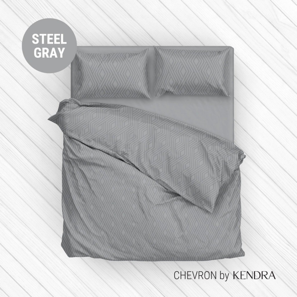 KENDRA Set Bedcover 120x200 / 100x200 / 90x200 Tinggi 25 cm Polos Emboss Microtex Disperse Halus TBT