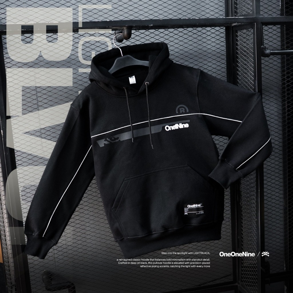 Oneonenine Ksr Hoodie Light Black  Series - Sweater Motor Unisex Fleece Sablon