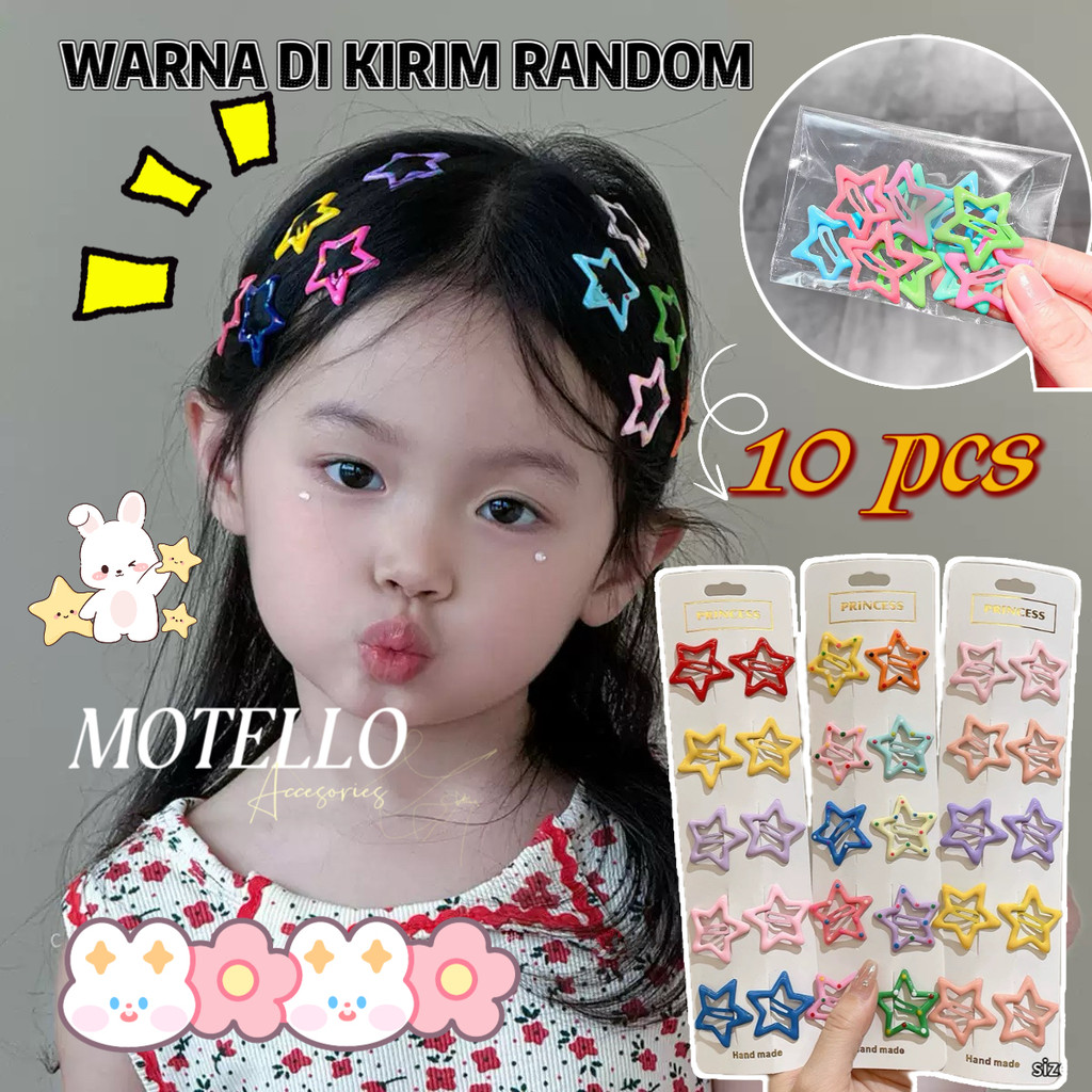 Mx - Jepit Star isi 10pcs JEPITAN STAR ANAK ISI 10pcs JEPIT RAMBUT ANAK LUCU Jepitan Rambut Anak Bin