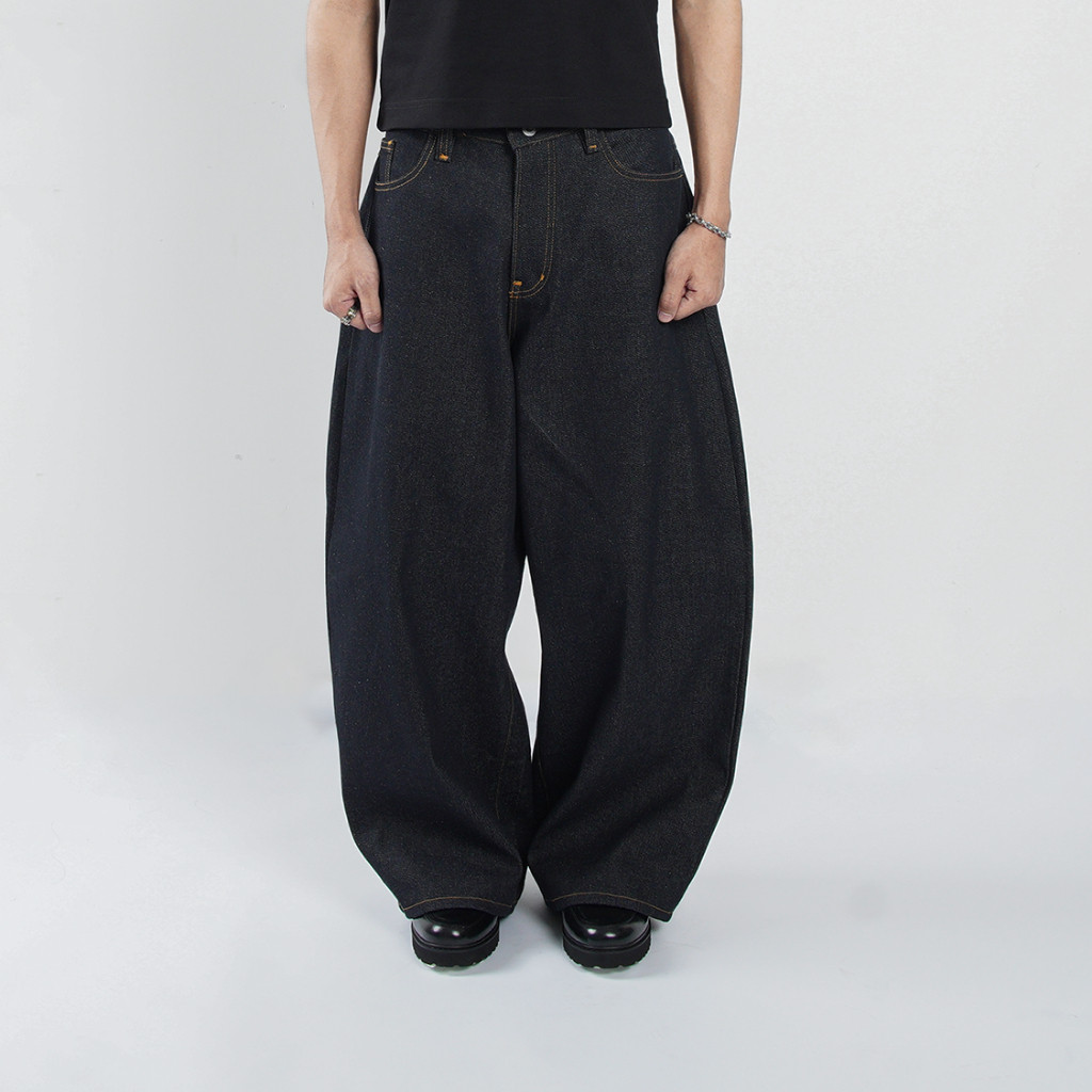 ‘Forma’ Wide Raw Denim Pants by Money Alter / Celana Panjang Bahan Denim / Celana Unisex