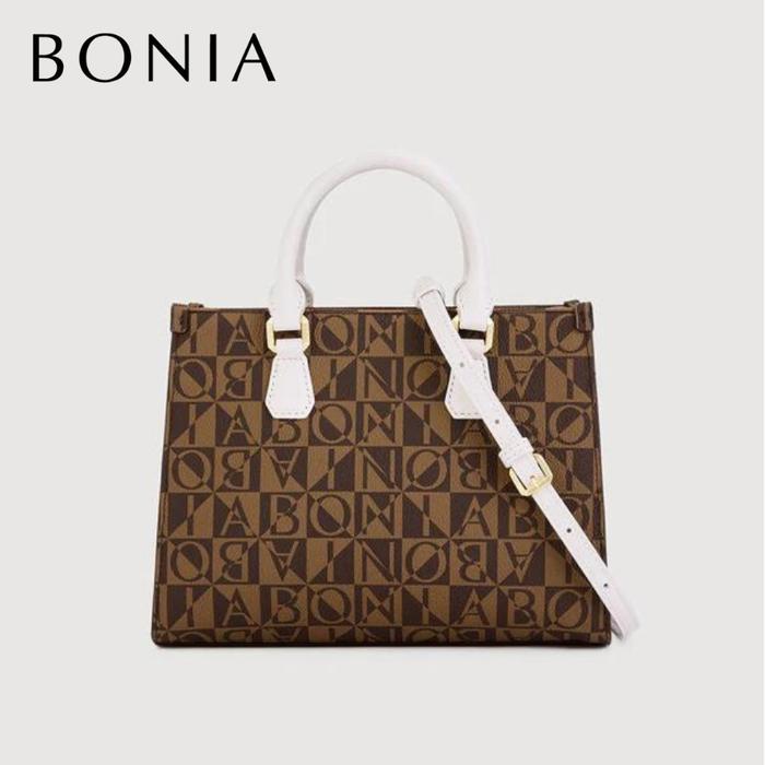 Bonia - Lita Monogram Small Satchel Bag White - SIZE