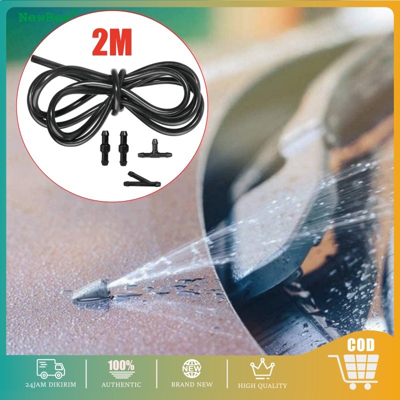 2M Selang Air Wiper Kaca Depan Mobil Panjang Set Selang Slang Konektor Wiper Air Mobil Universal Sel