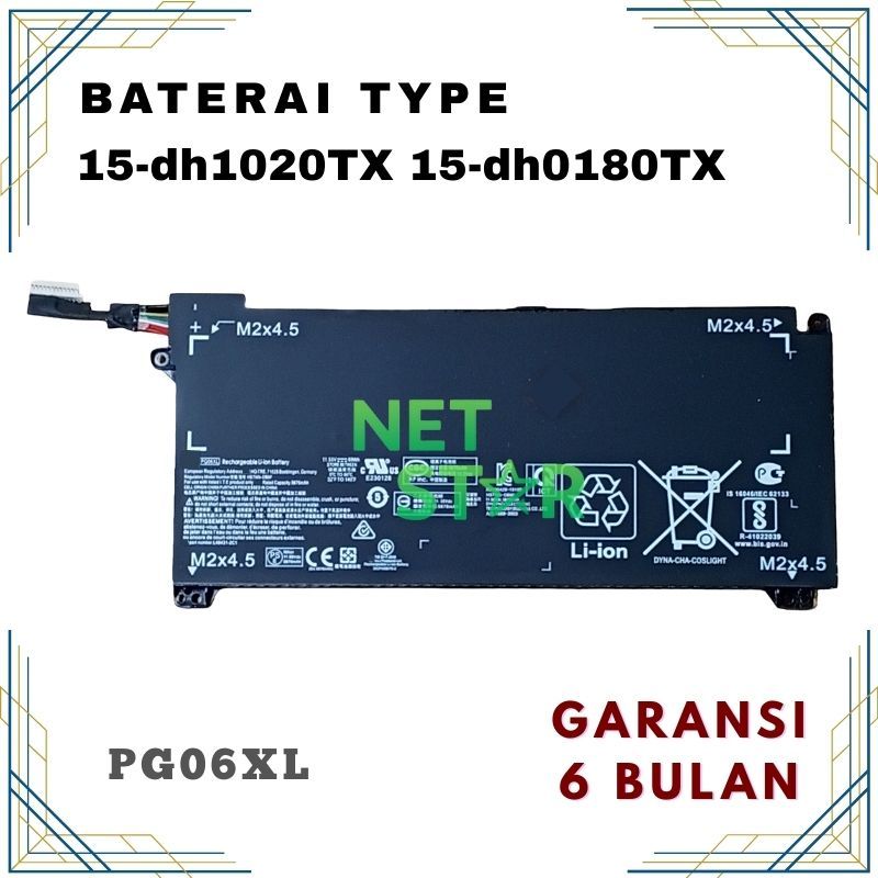 Baterai HP Omen 15-dh1020TX 15-dh0180TX 15-dh0105TX 15-dh0000NK PG06XL -NSTAR