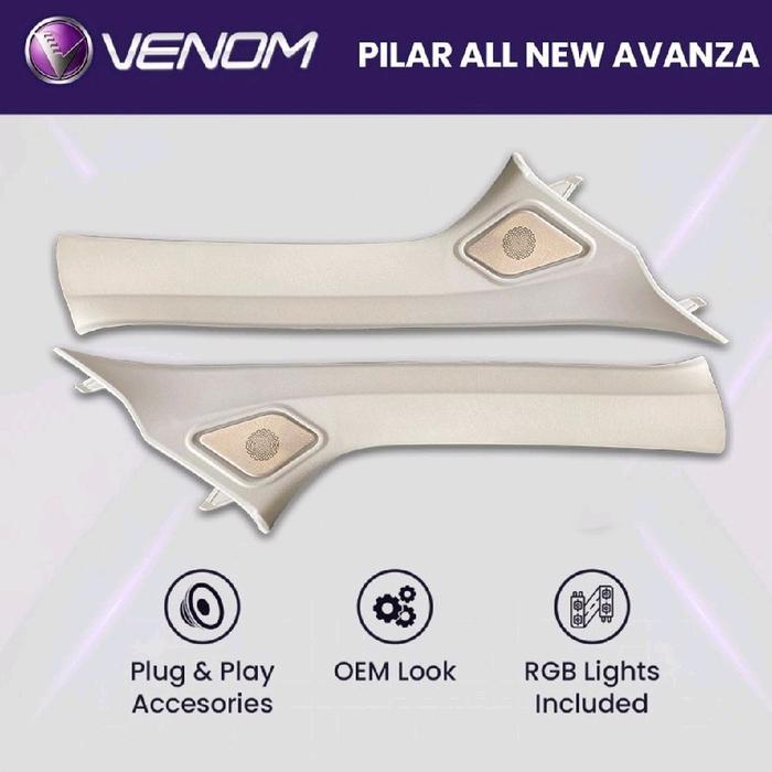 Venom Pilar Interior Mobil Toyota Avanza Veloz RGB OEM Look Plug & Play Aksesoris Terlaris dengan La