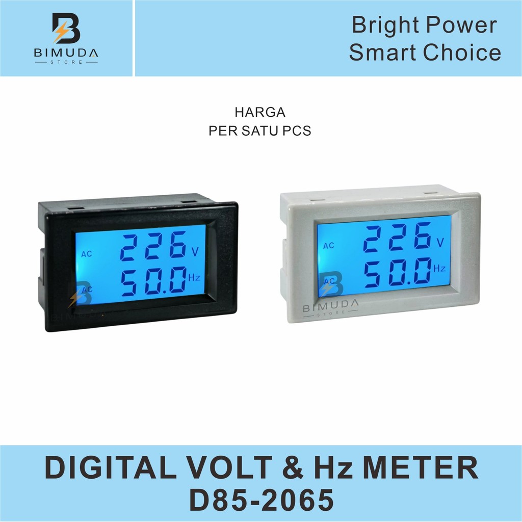 D85-2065 DUAL LCD DISPLAY VOLT METER DAN HZ METER DIGITAL AC 80-300V & 45.0-65.0Hz