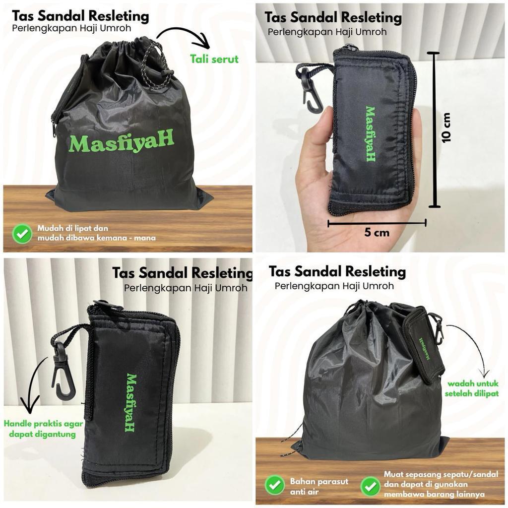 Tas sepatu sandal serut resleting travel size tas sandal haji tas sandal umrah tas sepatu sandal haj
