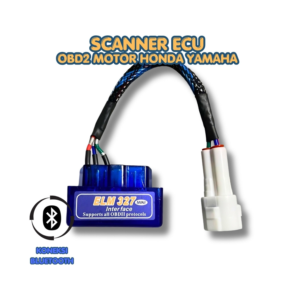 SCANNER OBD 2 Bluetooth Untuk ECU MOTOR INJEKSI HONDA dan YAMAHA
