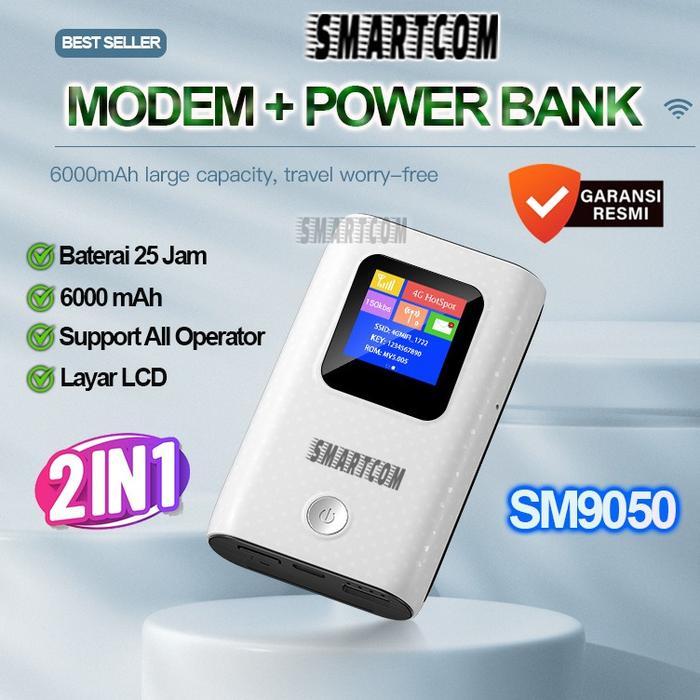 SMARTCOM - Modem Wifi 4G LTE with Power Bank SMARTCOM - SM9050 PRO 6000mAh - SM9050