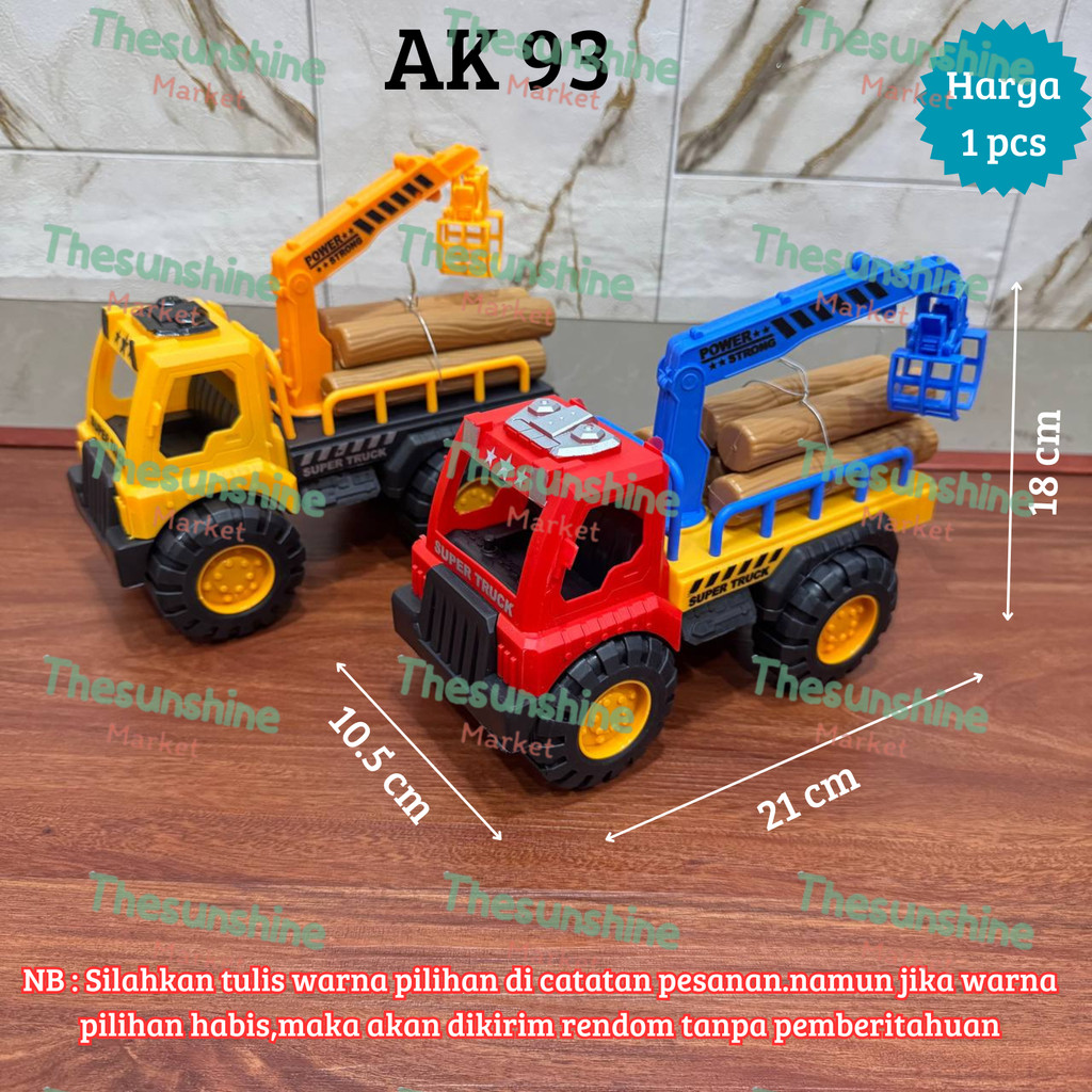 Mainan Truck Derek Muatan Kayu - Mainan Anak Truck Derek Kayu / Mainan Truk Anak