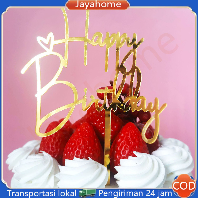 Kartu ucapan ulang tahun akrilik warna-warni, huruf selamat ulang tahun, meriah, lembaran plastik un