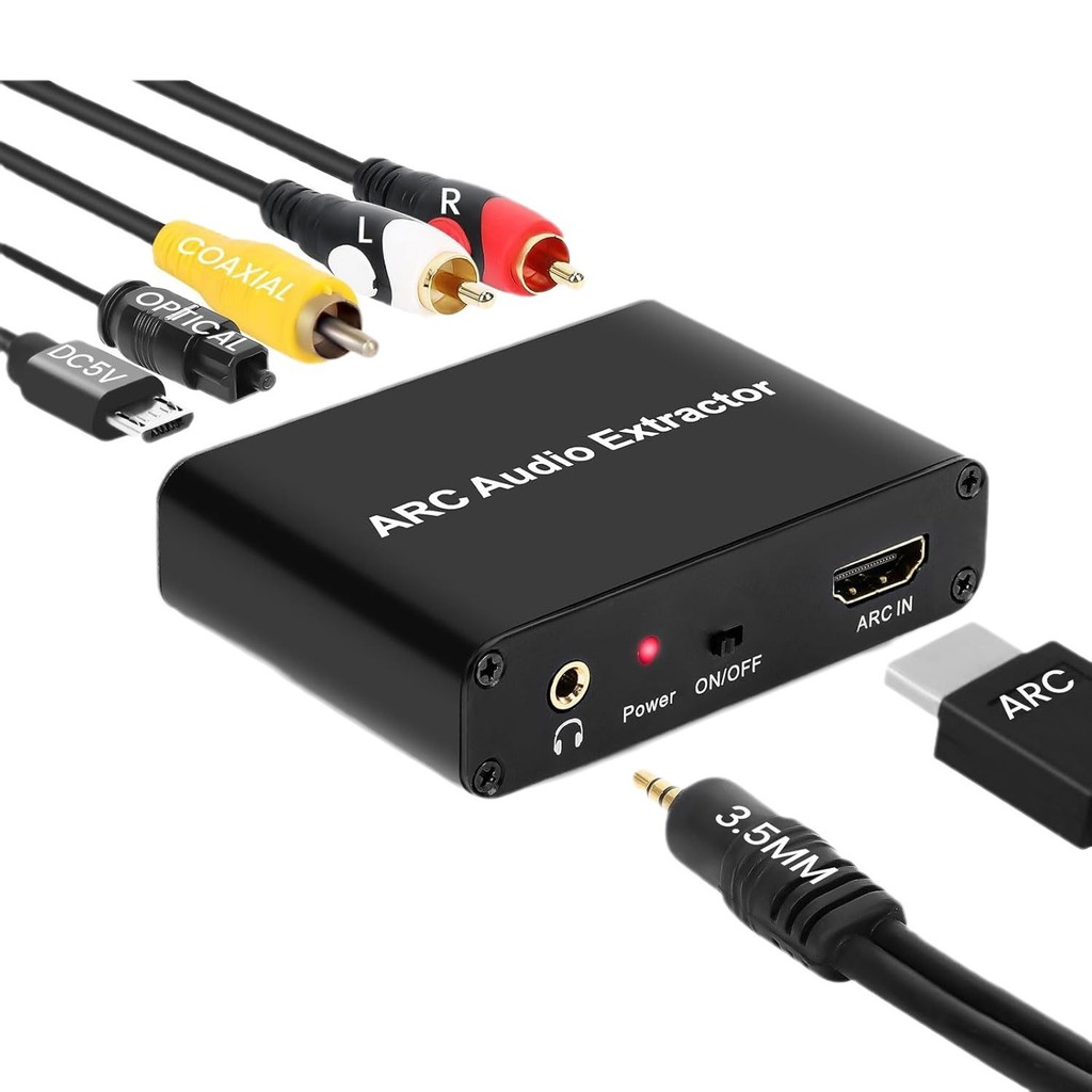 192KHz HDMI ARC Auo Extractor gital to Analog Converter HDMI ARC Auo to SPF Coaxial RCA 35mm out Ada