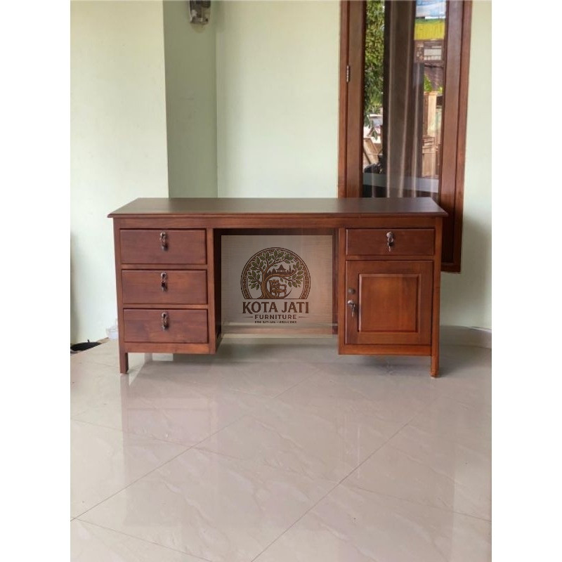 Meja Kantor Kayu Jati Jepara I Meja Belajar Kayu Jati Jepara