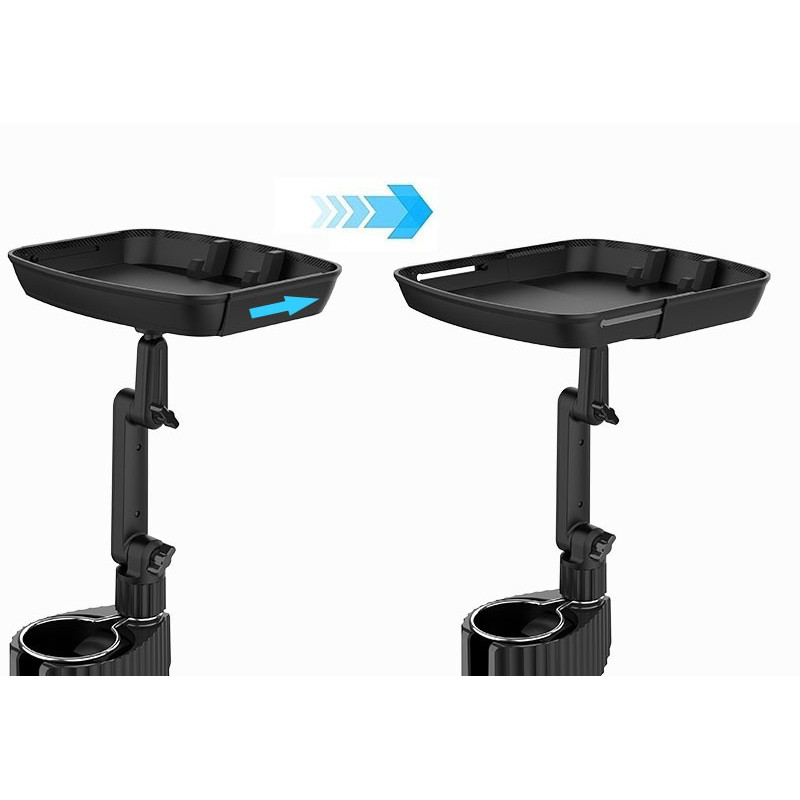Car Cup Holder Tray - Foldable Adjustable Car Eating Tray with Cup Holder Expander for Food, Drinks,