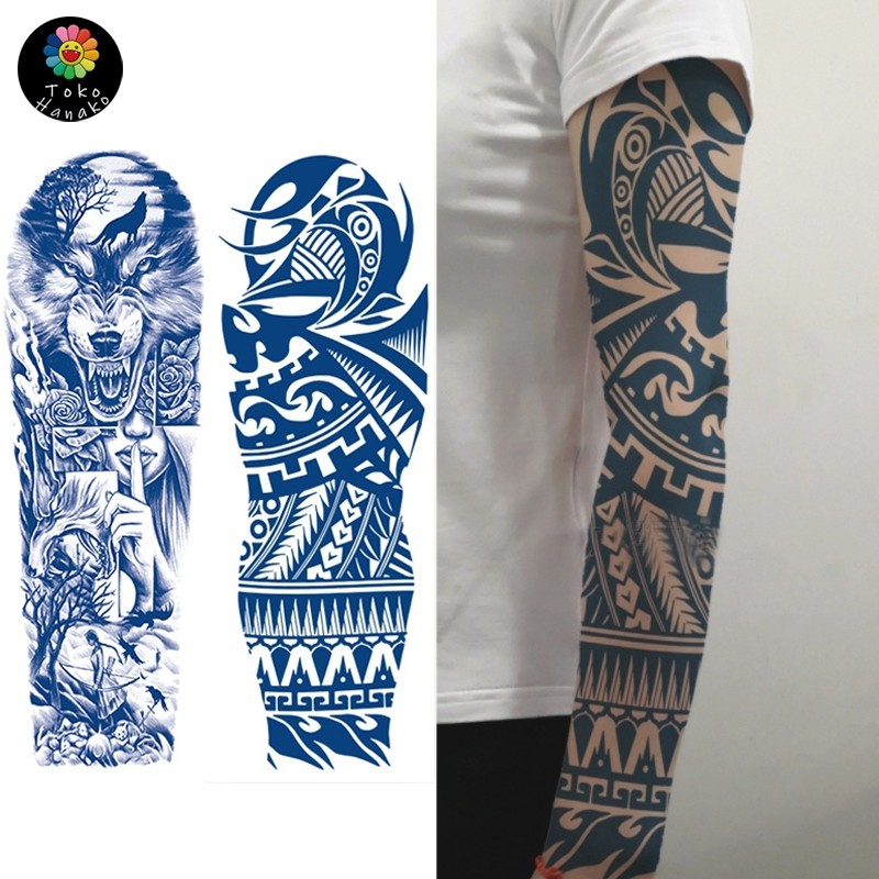 Tato Sementara Lengan Penuh Tahan Air Dan Tahan Lama Tinta Buatan Motif Klasik
