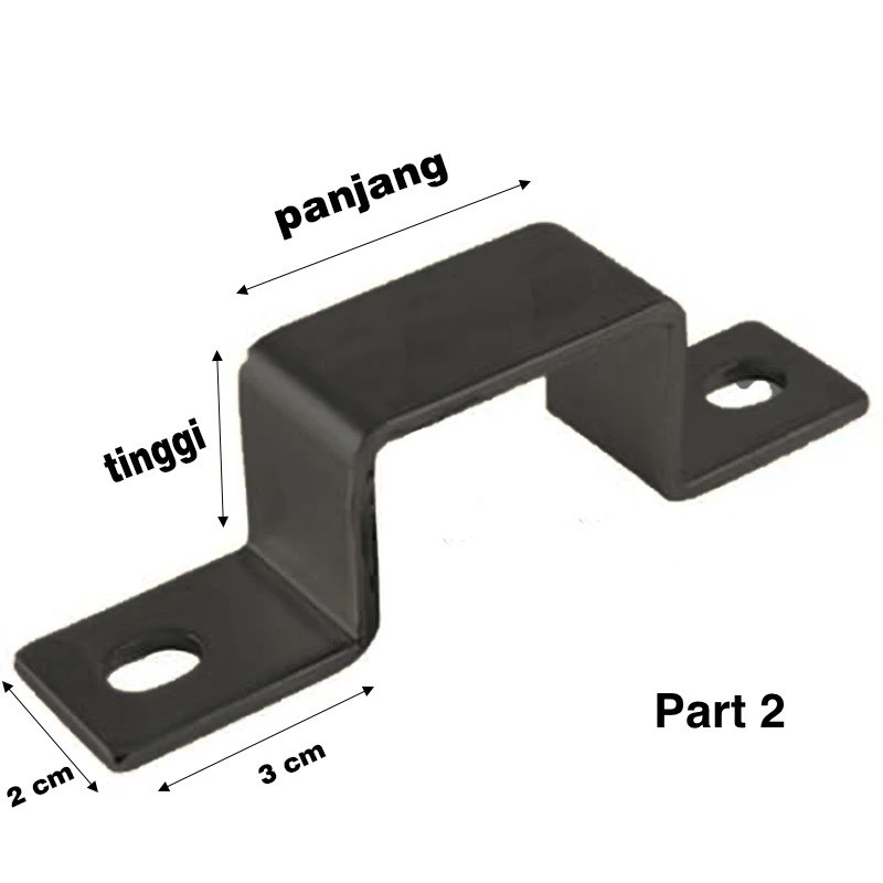 B PART 2 all size klem besi hollow / klem holo / klem besi kotak semua ukuran / aksesoris kanopi