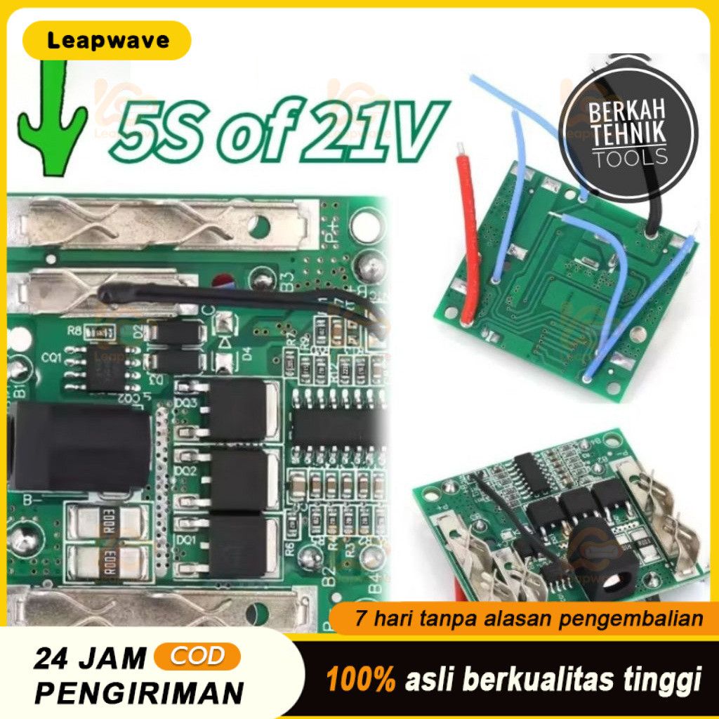 Modul BMS 5S 21V 18V 48V 88V 99V Papan Pelindung Baterai Bor Impact 3 Mosfet  Bms Baterai Cordless L
