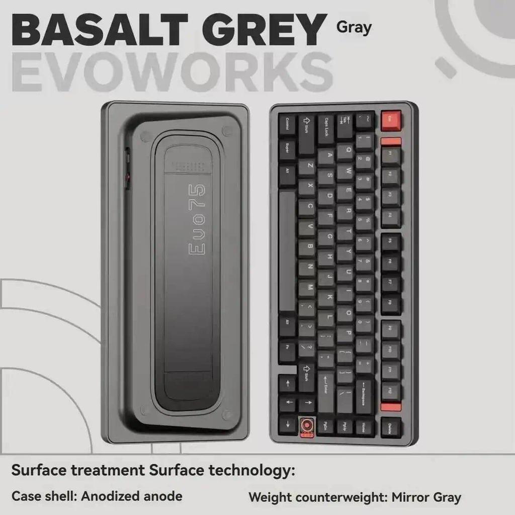 EVOWORKS EVO75 Mechanical Keyboard 2.4g Wireless Tri-mode Hot-Swap RGB Customized CNC Aluminum Offic