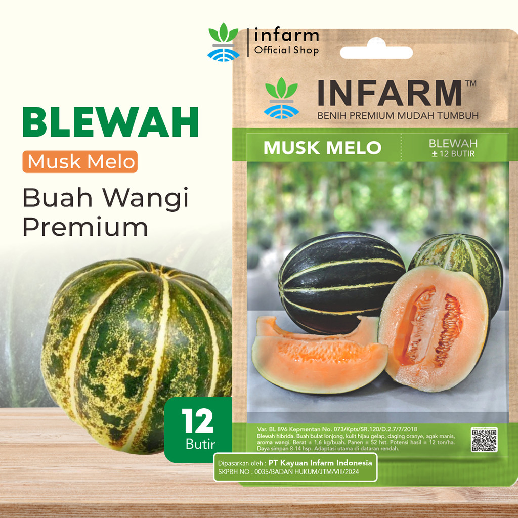 INFARM - Benih Buah Blewah Muskmelo, Bibit Super Buah Blewah Benih Unggul Buah Blewah Manis Premium