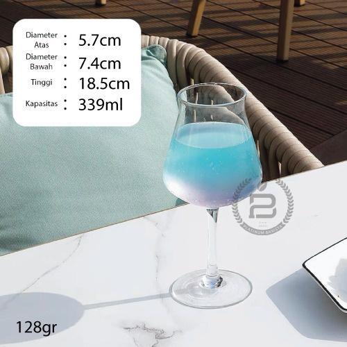 Wine Gelas Elegant Kaki Tinggi Kaca 330ml Cristal Cocktail Dessert Jus [Terlaris]