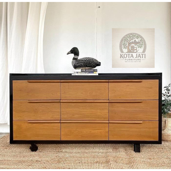 Bufet Kayu Jati Minimalis Laci 6/Drawer kayu jati solid