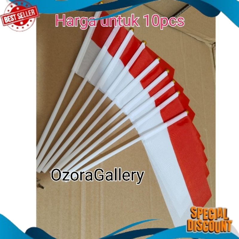 10pcs Bendera Kemerdekaan Bahan Kain Bendera Merah Putih Kain Bendera Kain Merah Putih Kecil Bendera