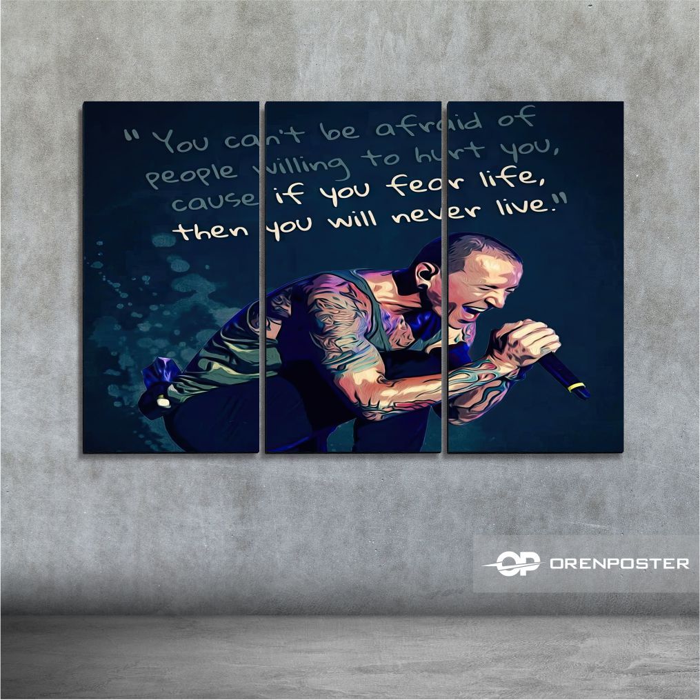 Hiasan dinding Set 60x40 band linkinpark, tupac, bob marley, the beatles, eminem, radiohead, muse hd