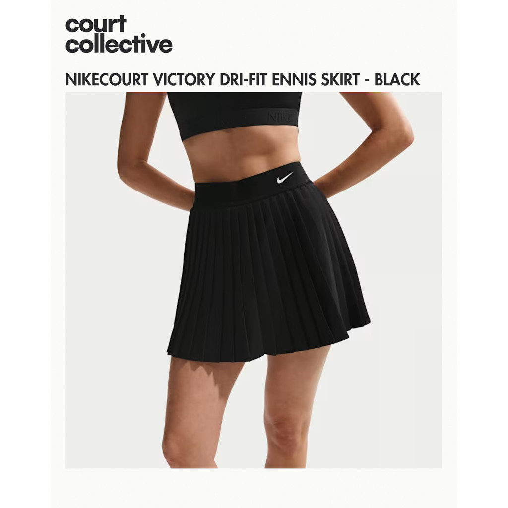 Nike Victory Women's Dri-FIT High-Waisted Tennis Skirt - Black | Rok Tenis Nike Dri Fit - Hitam