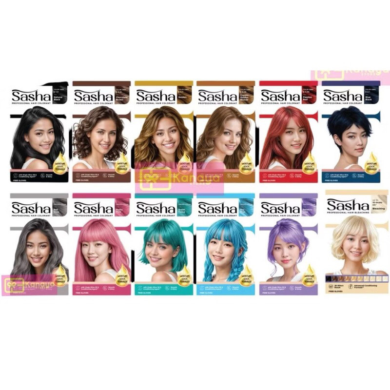 SASHA Professional Hair Colorant - Cat Rambut Sasha- ABH
