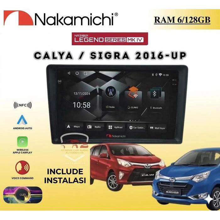 Headunit Android Nakamichi Legend MK4 NFC Auto Carplay RAM 6/128GB Mobil CALYA / SIGRA 2016-UP - GAR