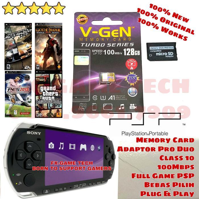 MMC Memory Card PSP PlayStation Portable Class 10 100Mbps Full Game Adaptor Pro Duo Plug & Play 100%