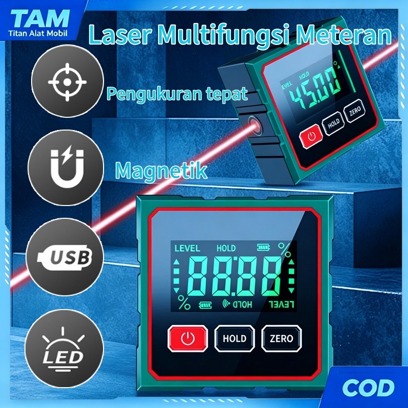 Laser Level Bangunan Waterpass/Digital Akurat Laser Multifungsi Meteran/Alat Ukur Tukang Bangunan
