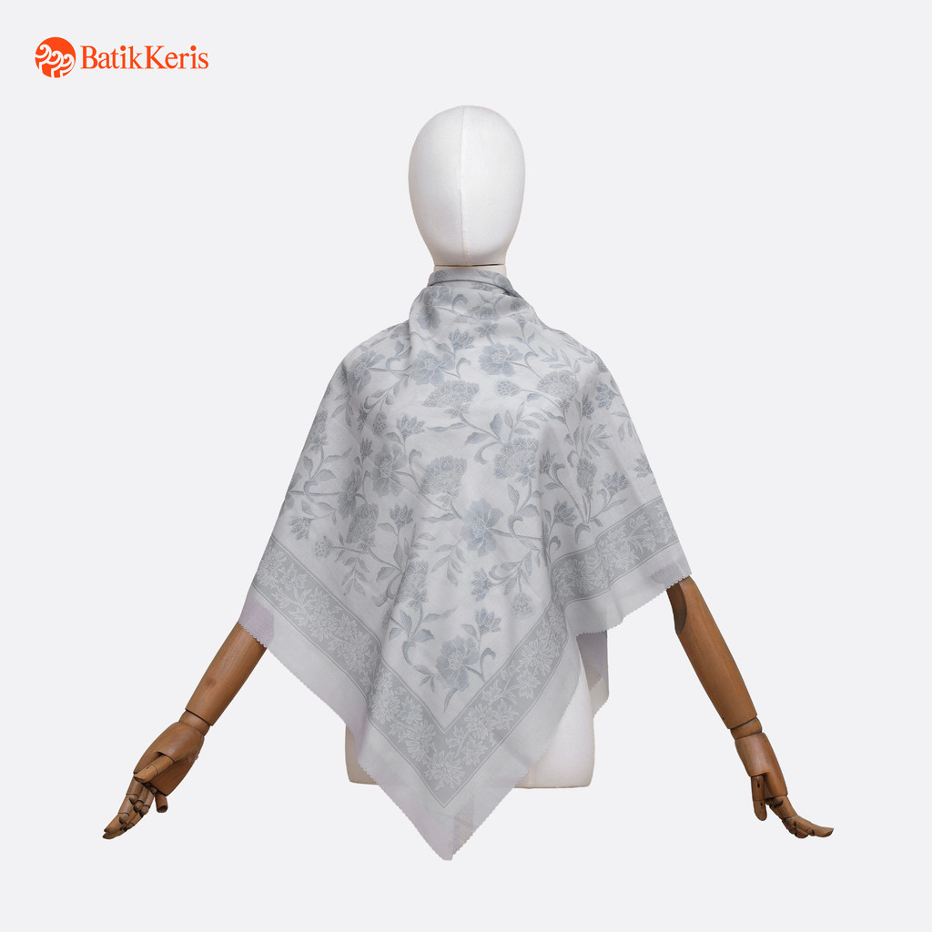 Batik Keris Scarf Polyester Persegi Motif Kusuma Rengganis + Box