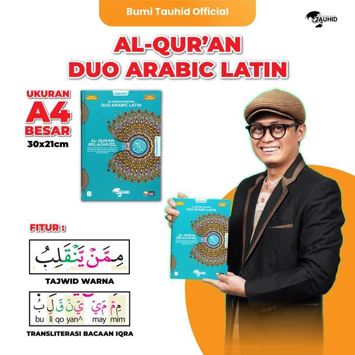 promo Al Qur’an Duo Arabic Latin A4 Mushaf Besar Transliterasi dan Bacaan Iqro Untuk pemula - Tosca 