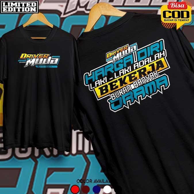 Bisa COD Driver Muda Kaos Hitam Baju Kaos Cerita Driver Muda Baju Driver Pria Wanita Combed Lembut