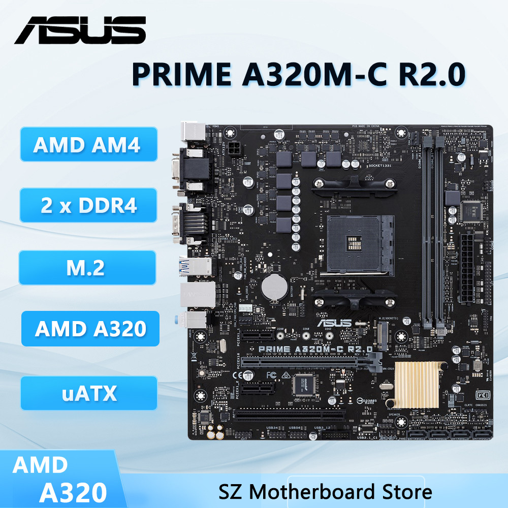 ASUS PRIME A320M-E AMD A320 AM4 Motherboard DDR4 64GB HDMI USB 3.2 mATX Support Ryzen 5 3400G/5600 3