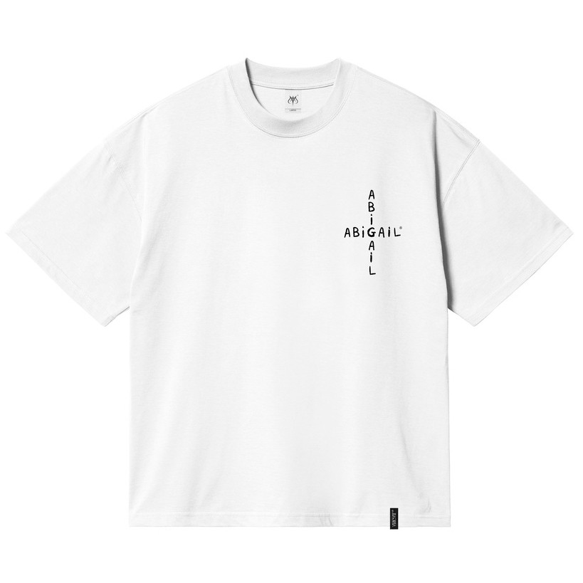 Abigail Clothing - '' LEIGH WHITE '' - Oversized Shortsleeve T-Shirt