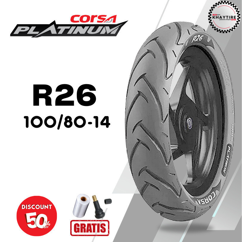Ban Motor Matic CORSA R26 PLATINUM 100/80 Ring 14 Tubeless