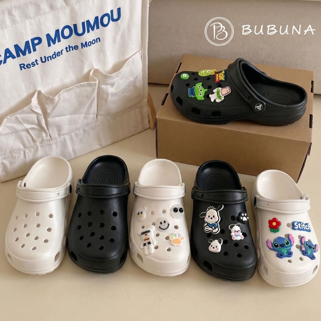 BUBUNA-Pin Sandal Baim Pria Baim Korean Style Aesthetic Putih Bersih DIY