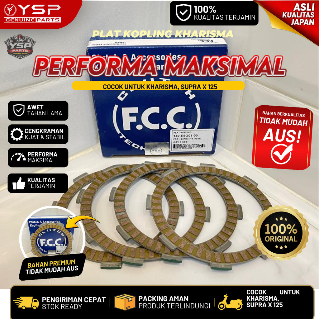 FCC-GK2 PLAT KOPLING SET KARISMA / SUPRA X 125 ASLI ORIGINAL FCC / PLAT KOPLING FCC KARISMA