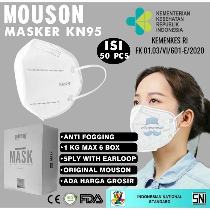 MASKER KN95 MOUSON ISI 50 PCS MEDIS KOREA DEWASA - SURGICAL FACE MASK - Mouson 50 Pcs