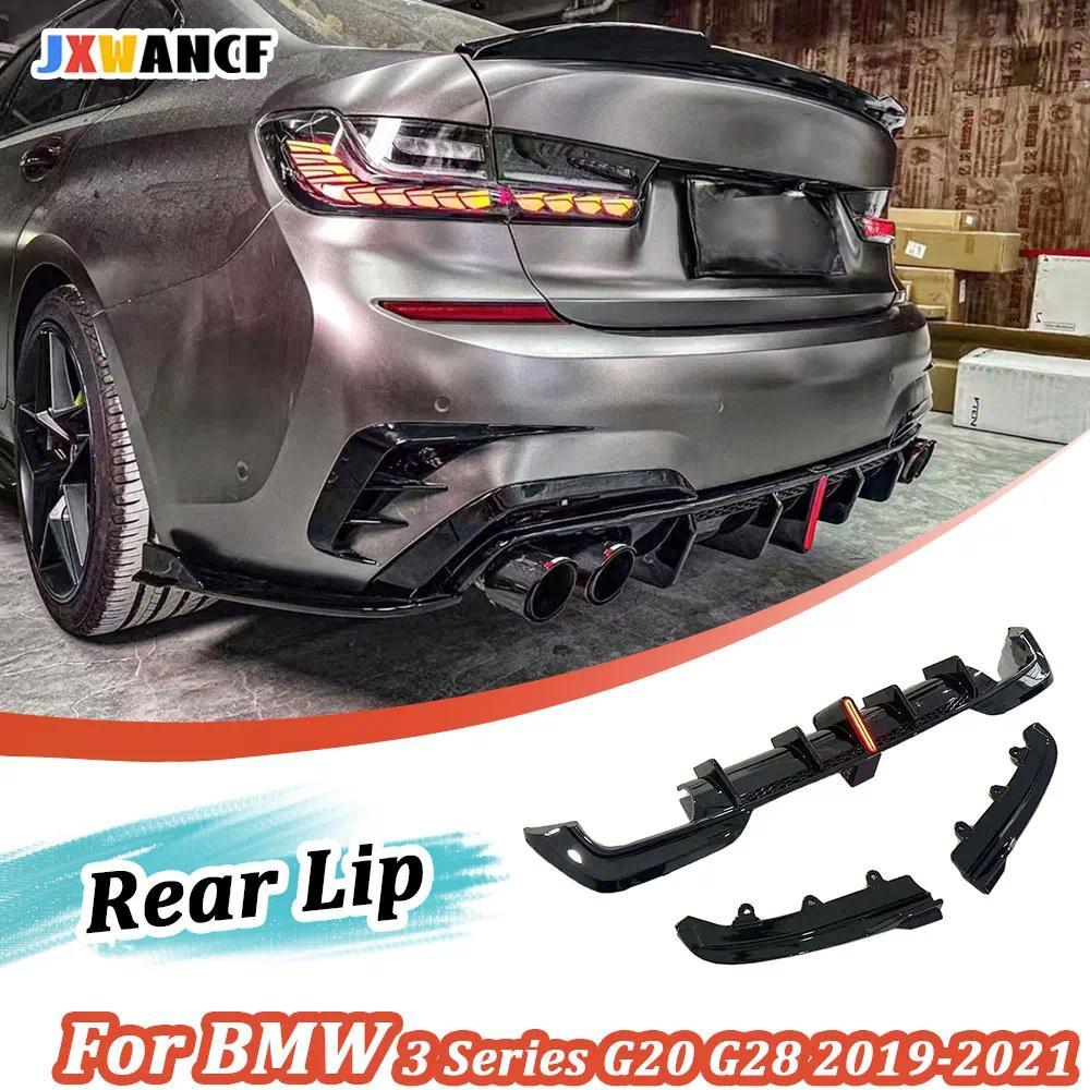 JXWANCF Car Rear Lip ffuser Splitters for BMW 3 Series G20 G28 M Sport 2019-2021 ABS Rear Lip Spoile
