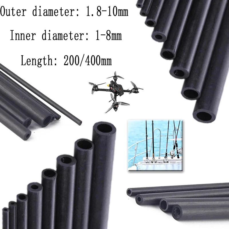 15pcs Carbon Fiber Tube Hollow Round Shaft 18 2 3 4 5 6 7 8 10mm OD 200 400mm Length  carbon fiber t